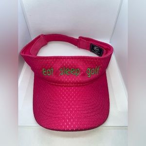 🧢 3/$30 Girls youth pink visor Eat. Sleep. Golf.